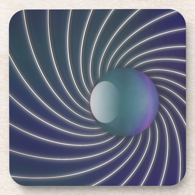 Deep Sea Spirals Cork Coaster (Front)