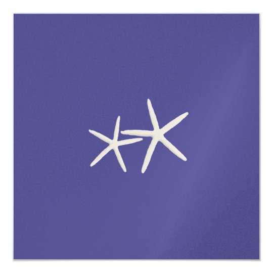 Deep Sea, Square Starfish Wedding Invitation