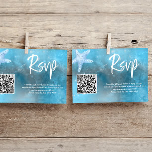 Deep Sea Summer Wedding QR Code RSVP Card