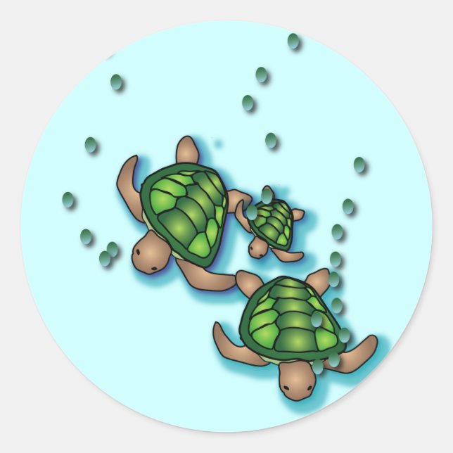 Deep Sea Turtles Sticker (Front)