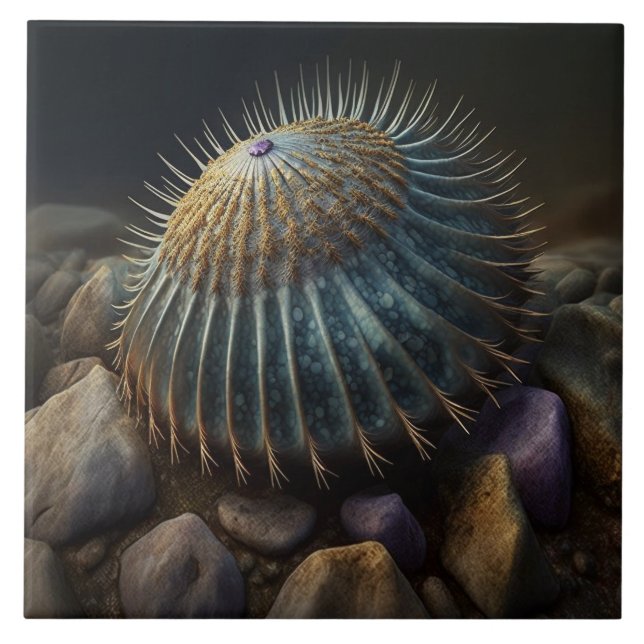 Deep Sea Urchin Ceramic Tile (Front)