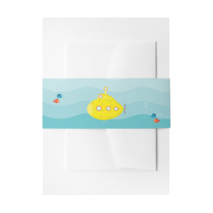Deep Sea Yellow Submarine Invitation Belly Band