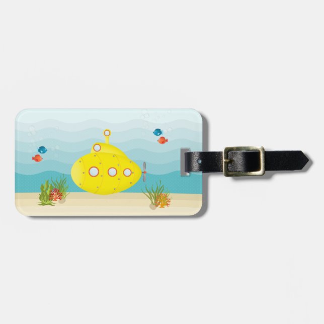 Deep Sea Yellow Submarine Luggage Tag (Front Horizontal)