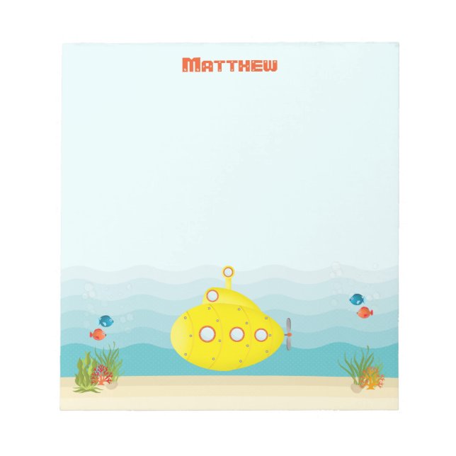 Deep Sea Yellow Submarine Notepad (Front)