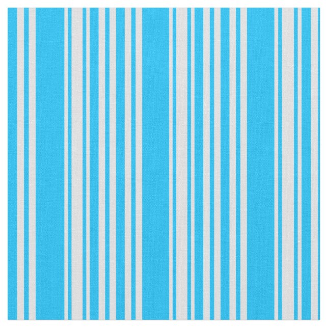 Deep Sky Blue and Lavender Coloured Lines Fabric (Close Up)
