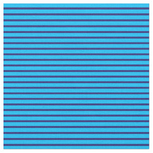 Deep Sky Blue and Midnight Blue Coloured Lines Fabric