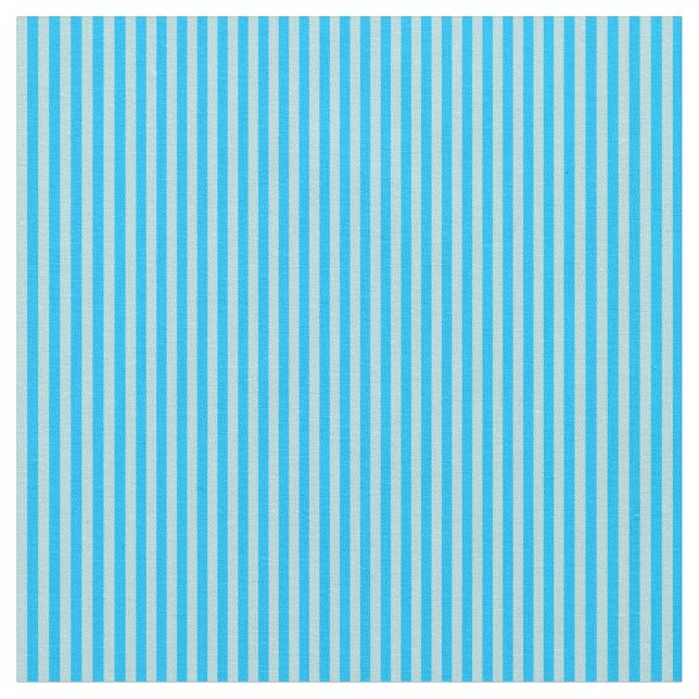 Deep Sky Blue and Powder Blue Striped Pattern Fabric (Close Up)