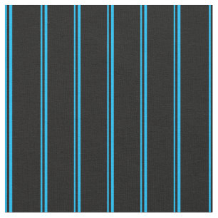 Deep Sky Blue & Black Coloured Pattern Fabric