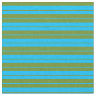 Deep Sky Blue & Green Coloured Pattern Fabric