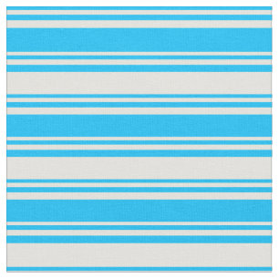 Deep Sky Blue & Light Yellow Pattern of Stripes Fabric