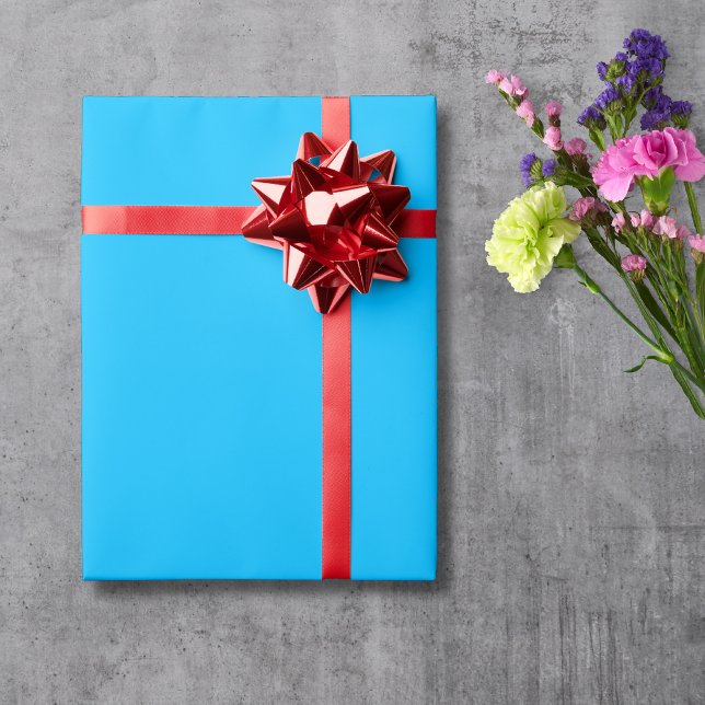 Deep Sky Blue Solid Colour | Classic | Elegant Wrapping Paper (Creator Uploaded)