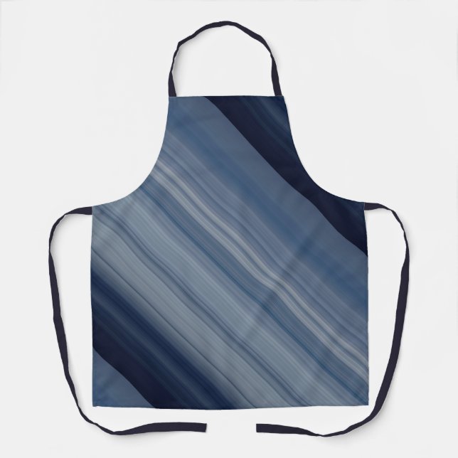 Deep Sky Blue Stripe Apron (Front)