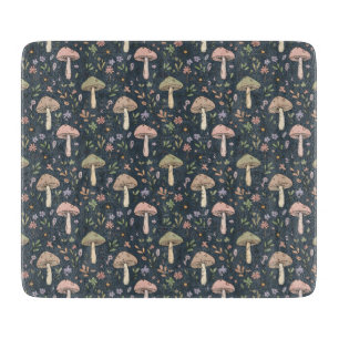 Deep Slate Blue Fungi Dark Academia Jewel Tone Cutting Board
