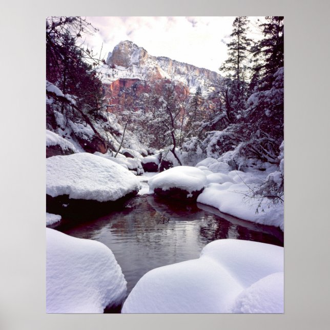 Deep snow at Middle Emerald Pools Poster (Front)