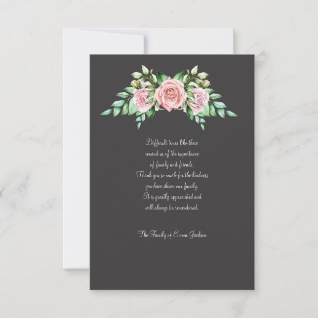 Deep Sorrow Sympathy Thank You Card (Front)