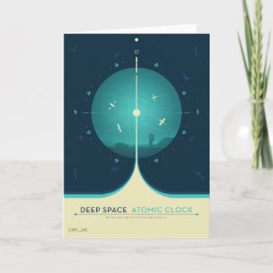 Deep Space Atomic Clock Poster, Blue Version. Card