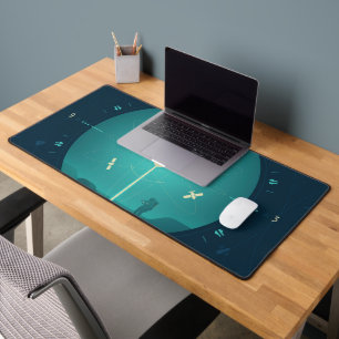 Deep Space Atomic Clock Poster, Blue Version. Desk Mat