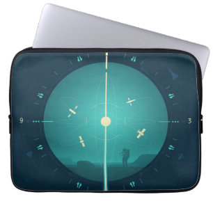 Deep Space Atomic Clock Poster, Blue Version. Laptop Sleeve