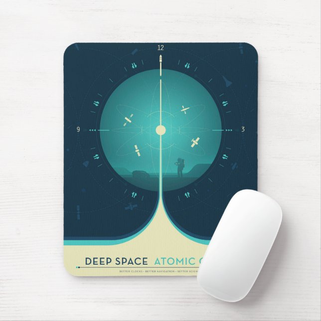 Deep Space Atomic Clock Poster, Blue Version. Mouse Pad (With Mouse)