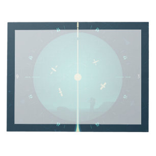Deep Space Atomic Clock Poster, Blue Version. Notepad