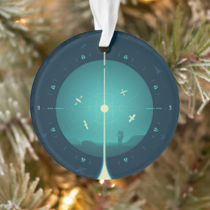 Deep Space Atomic Clock Poster, Blue Version. Ornament