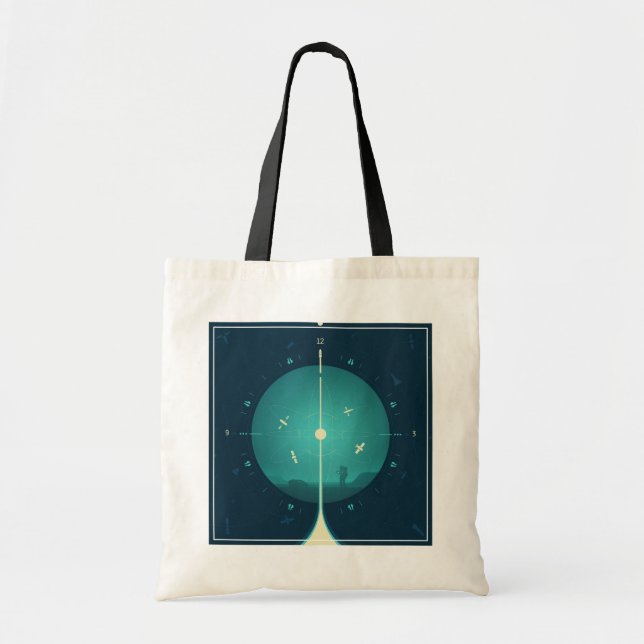 Deep Space Atomic Clock Poster, Blue Version. Tote Bag (Front)