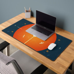 Deep Space Atomic Clock Poster, Orange Version. Desk Mat