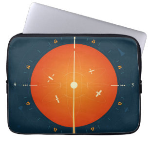 Deep Space Atomic Clock Poster, Orange Version. Laptop Sleeve