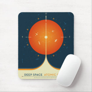 Deep Space Atomic Clock Poster, Orange Version. Mouse Pad