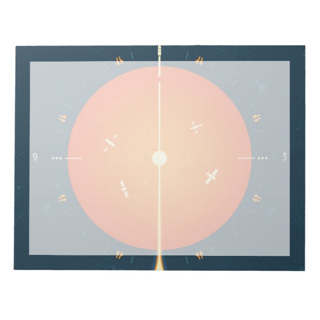 Deep Space Atomic Clock Poster, Orange Version. Notepad (Front)