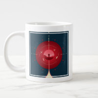 Deep Space Atomic Clock Poster, Red Version.