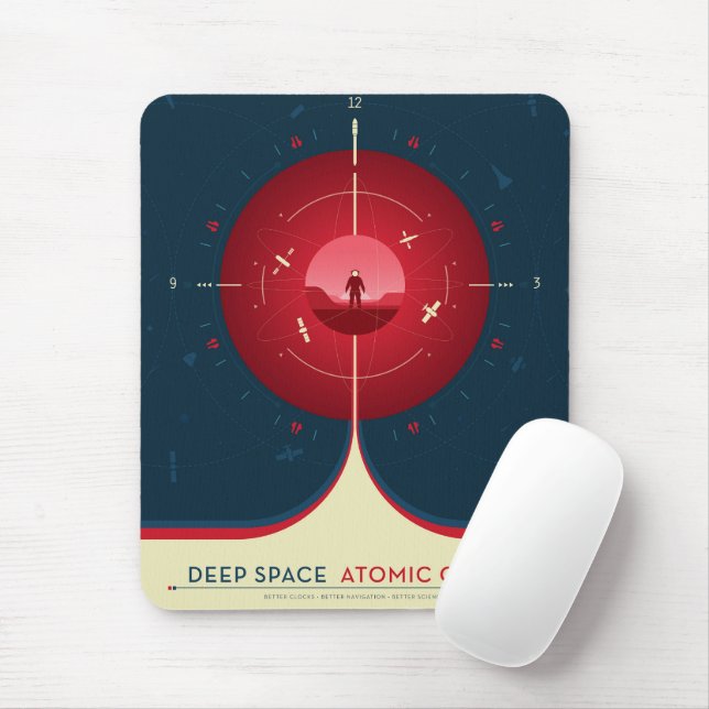 Deep Space Atomic Clock Poster, Red Version. Mouse Pad (With Mouse)