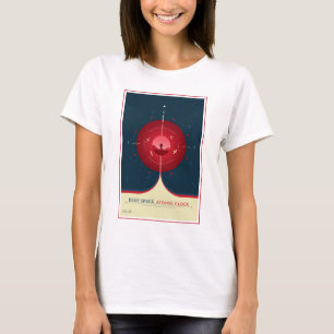 Deep Space Atomic Clock Poster, Red Version. T-Shirt