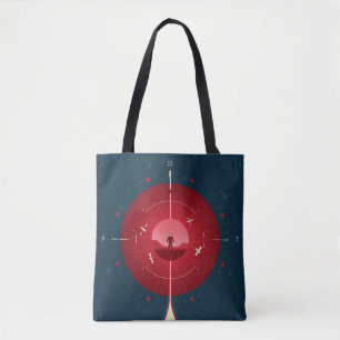 Deep Space Atomic Clock Poster, Red Version. Tote Bag