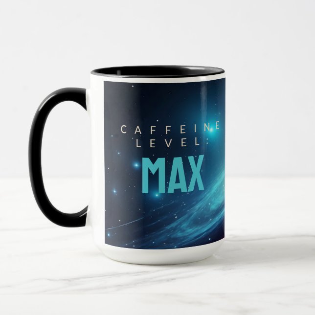 Deep Space Cosmic Energy Neon Abstract Galaxy Mug (Left)