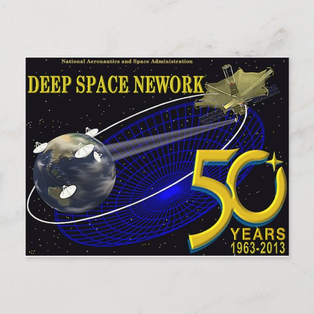 DEEP SPACE NETWORK 50th Anniversary Postcard (Front)