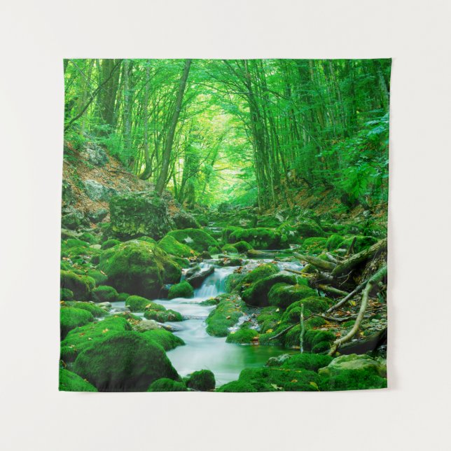 Deep summer woodforest,backwoods,deep,depth,flow,l tapestry (Front)
