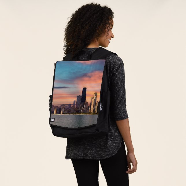 Deep Sunset Chicago  Backpack (Worn)