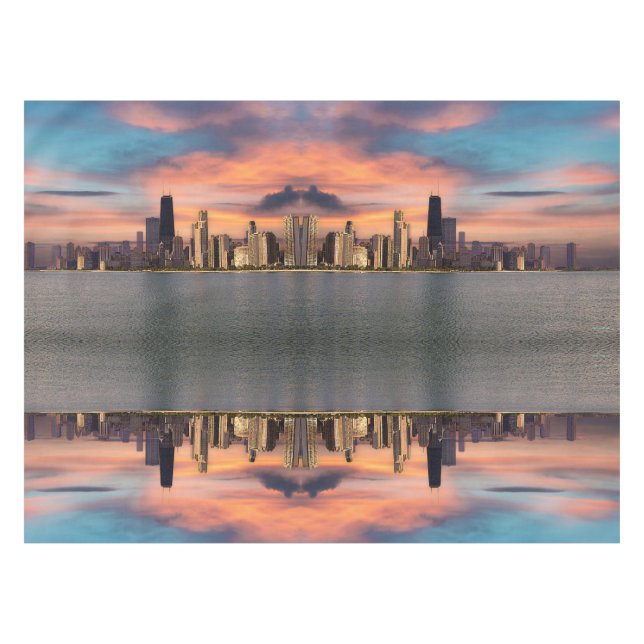 Deep Sunset Chicago Tablecloth (Front (Horizontal))
