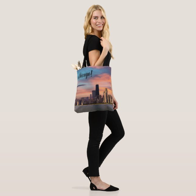 Deep Sunset Chicago Tote Bag (On Model)