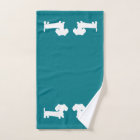 Deep Teal Dachshund 3- piece Bath Towel Set Cloth