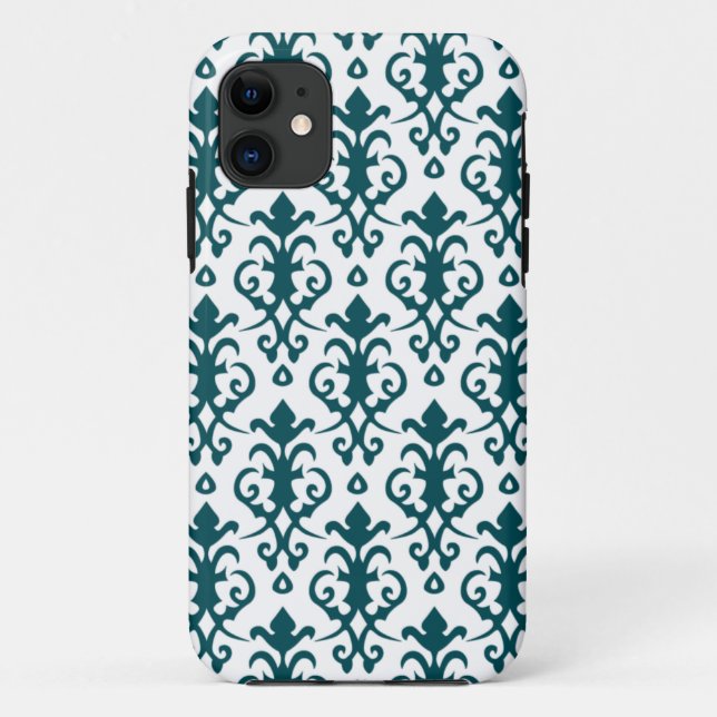 Deep Teal Damask iPhone 5 Case (Back)