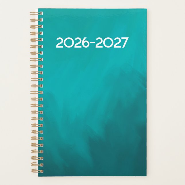 Deep Teal Design Spiral Planner (Front)