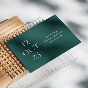 Deep Teal Green Wedding   Elegant Garden Photo Save The Date