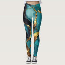 Deep Teal Marble with Bold Gold Veins