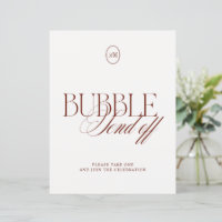 Deep Terracotta Bubble Send Off Wedding Sign