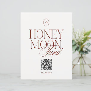 Deep Terracotta Honeymoon Fund QR Wedding Sign