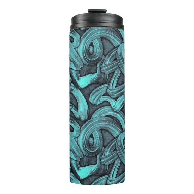 deep thought - black and teal : thermal tumbler (Front)