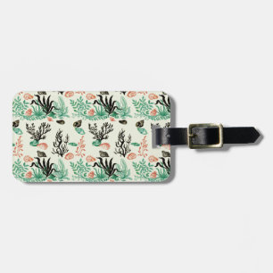 Deep Tropical Ocean Sea Coral Seashell Watercolor Luggage Tag