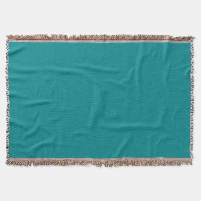 Deep Turquoise Throw Blanket (Front)